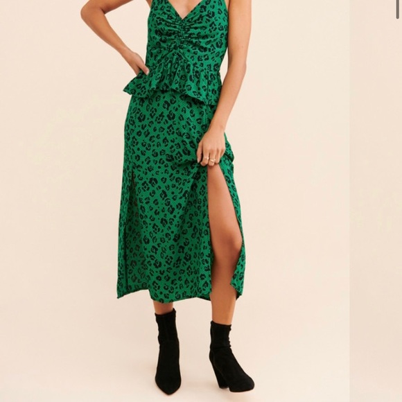 NWOT Suboo Green Leafy Leopard Mini Dress X Small Ret: $250 - Picture 6 of 12